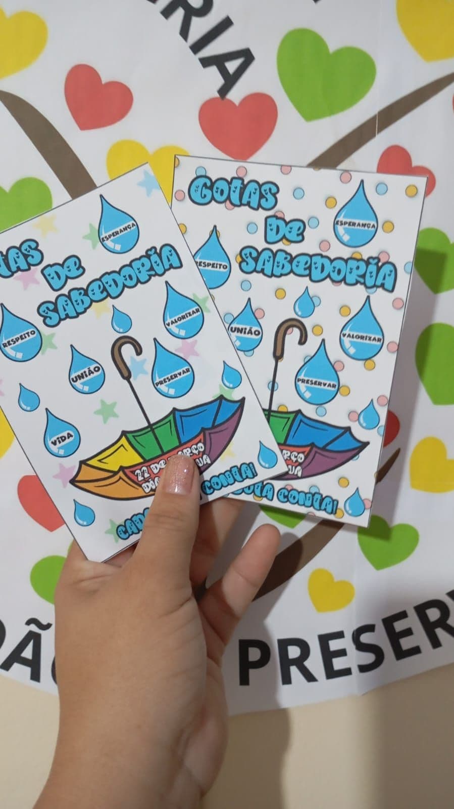 Lembrancinha Dia da água - Gotas de sabedoria