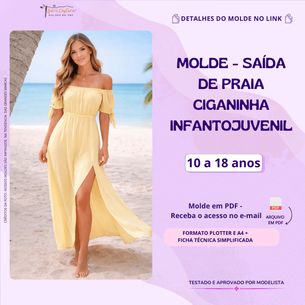 Molde Saída de Praia Ciganinha Infantojuvenil