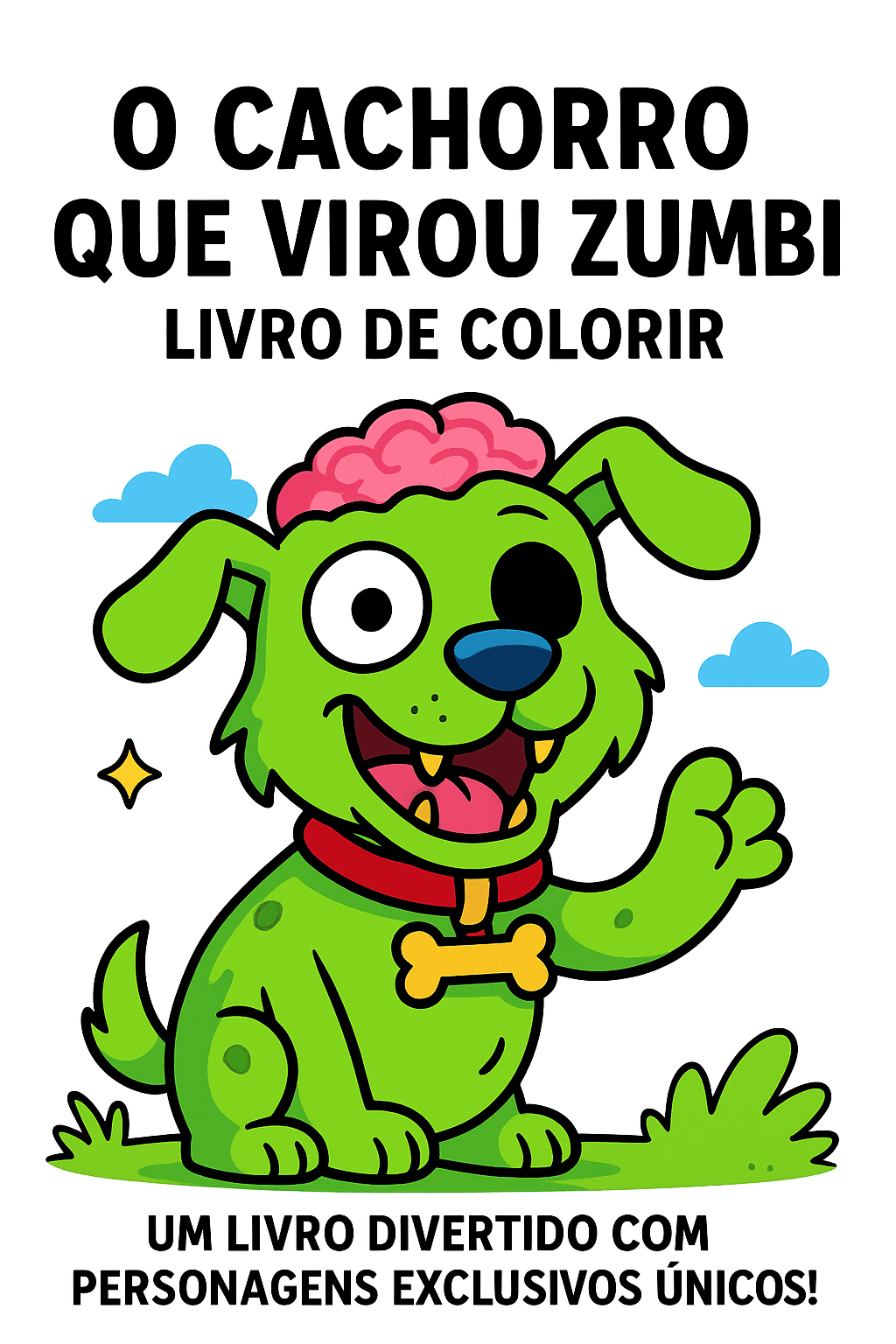 Livro para colorir o cachorro que virou zumbi