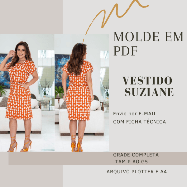 MOLDE EM PDF VESTIDO COM ELASTICO SUZIANE