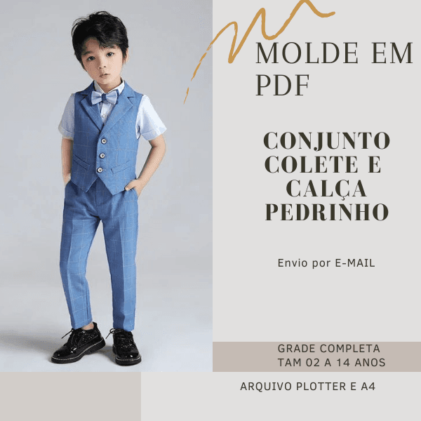 MOLDE EM PDF COLETE E CALÇA PEDRINHO